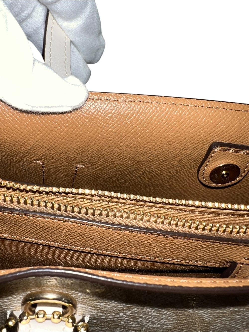 Coach Signature Canvas Tote with Gold-tone Hardware - Picture 15 of 16